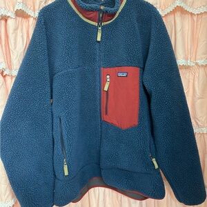 Patagonia Blue and Red Fleece Jacket